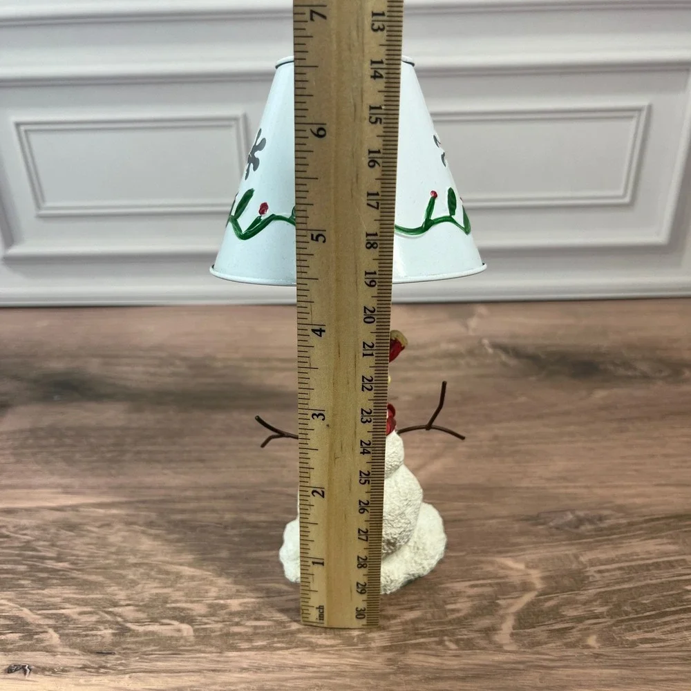 Luminescence Snowman Tealight Candle Holder White Red Metal Snowflake Lamp Shade